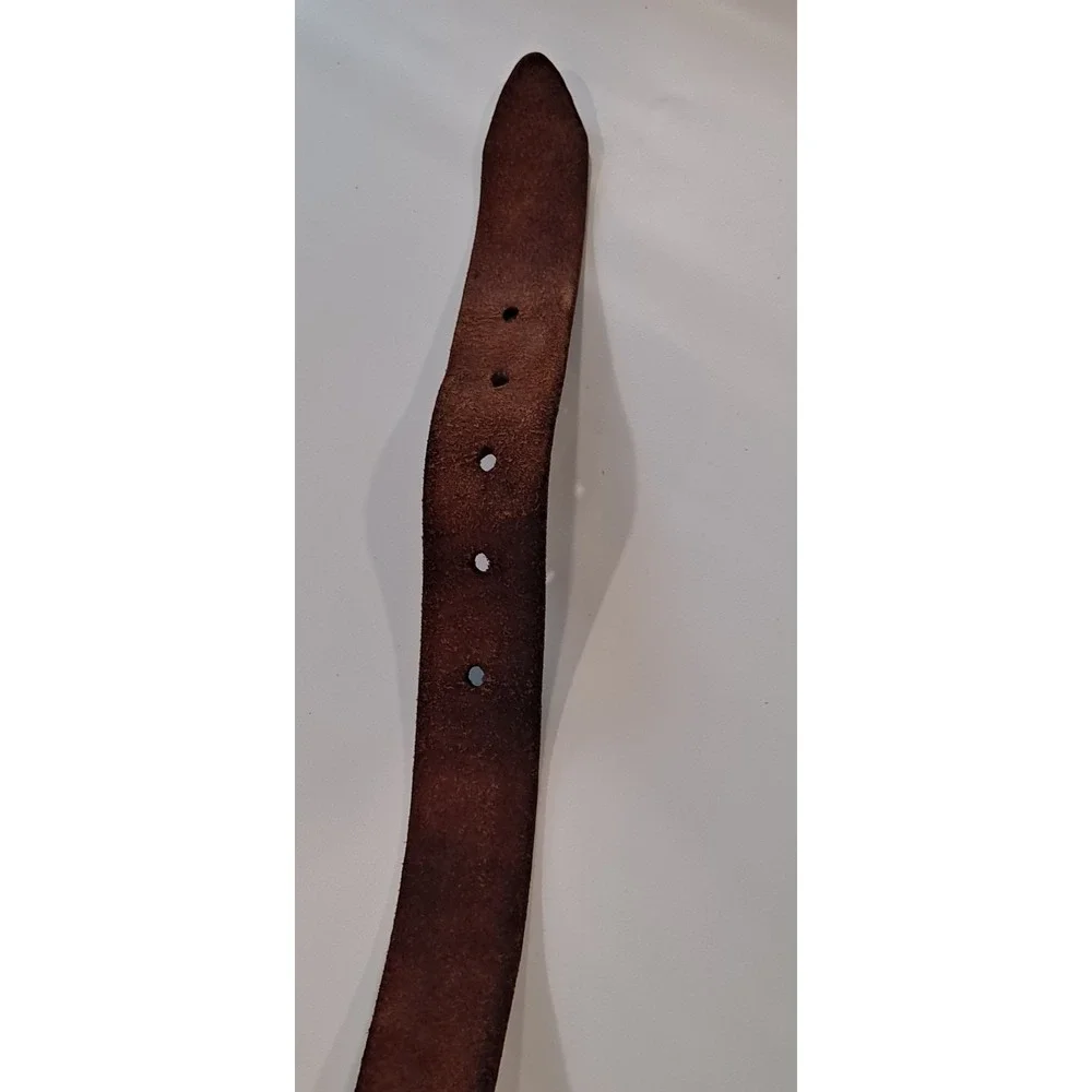 Vintage Kids  29 Inch Hand Tooled Leather Belt Brown Western Cowboy